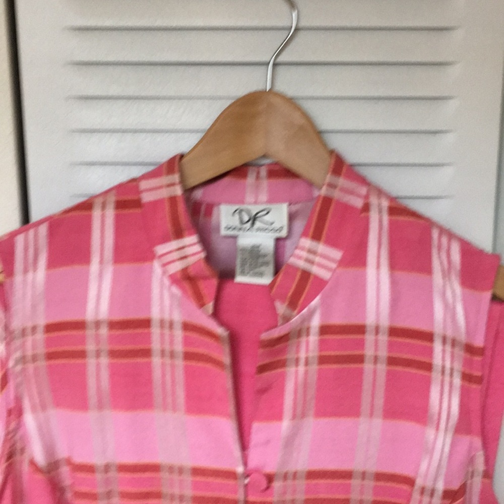 Donna Ricco Pink Plaid Top and Pink Pants